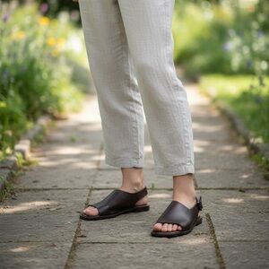 Avellini Black Italian Leather Women's Sandals 9